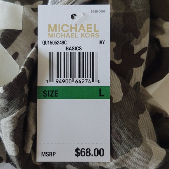 🔥HP🔥Michael Kors Camo Womens MK Logo T-Shirt NWT - Picture 4 of 5